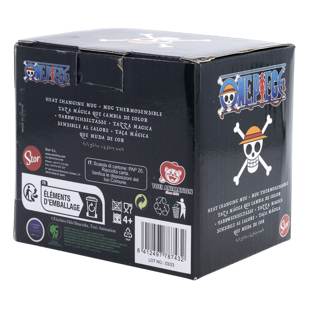 Stor One Piece Luffy Tasse mit Thermoeffekt
