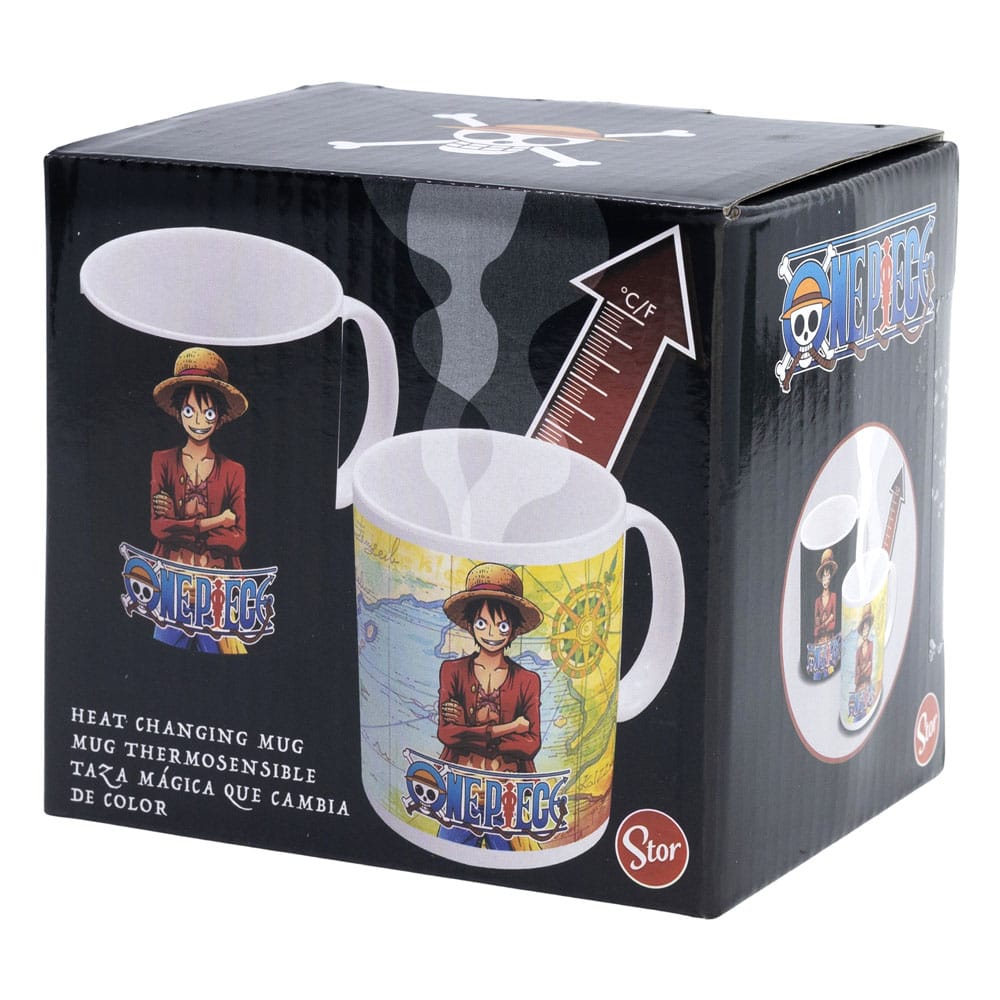 Stor One Piece Luffy Tasse mit Thermoeffekt
