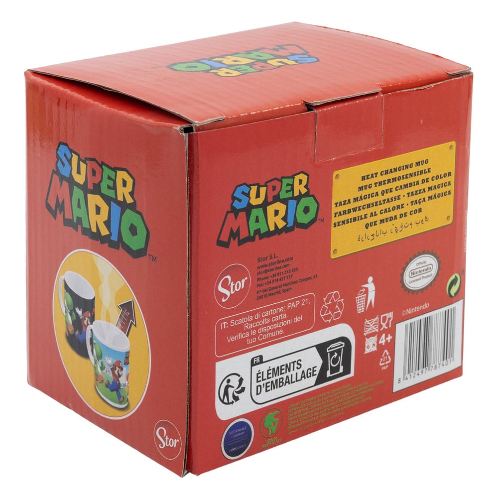 Stor Super Mario Group Tasse mit Thermoeffekt