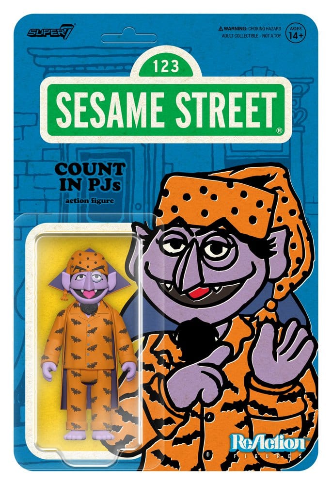 Super7 Sesamstraße ReAction Count Von Count (PJs) Wave 06 Actionfigur