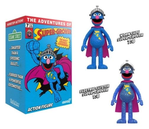 Super7 Sesamstraße ReAction Super Grover (W/Chase) Actionfigur