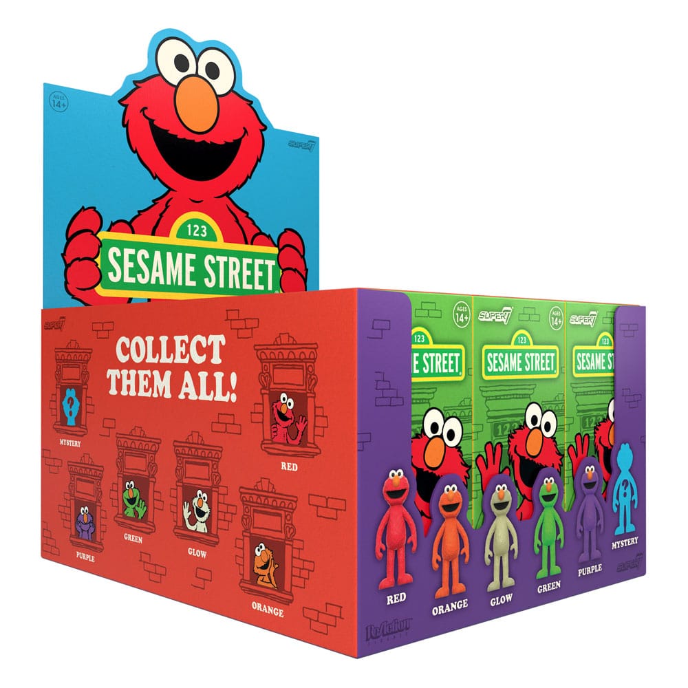 Super7 Sesamstraße Wave 04 Elmo ReAction Blind Box Display (12) Actionfiguren