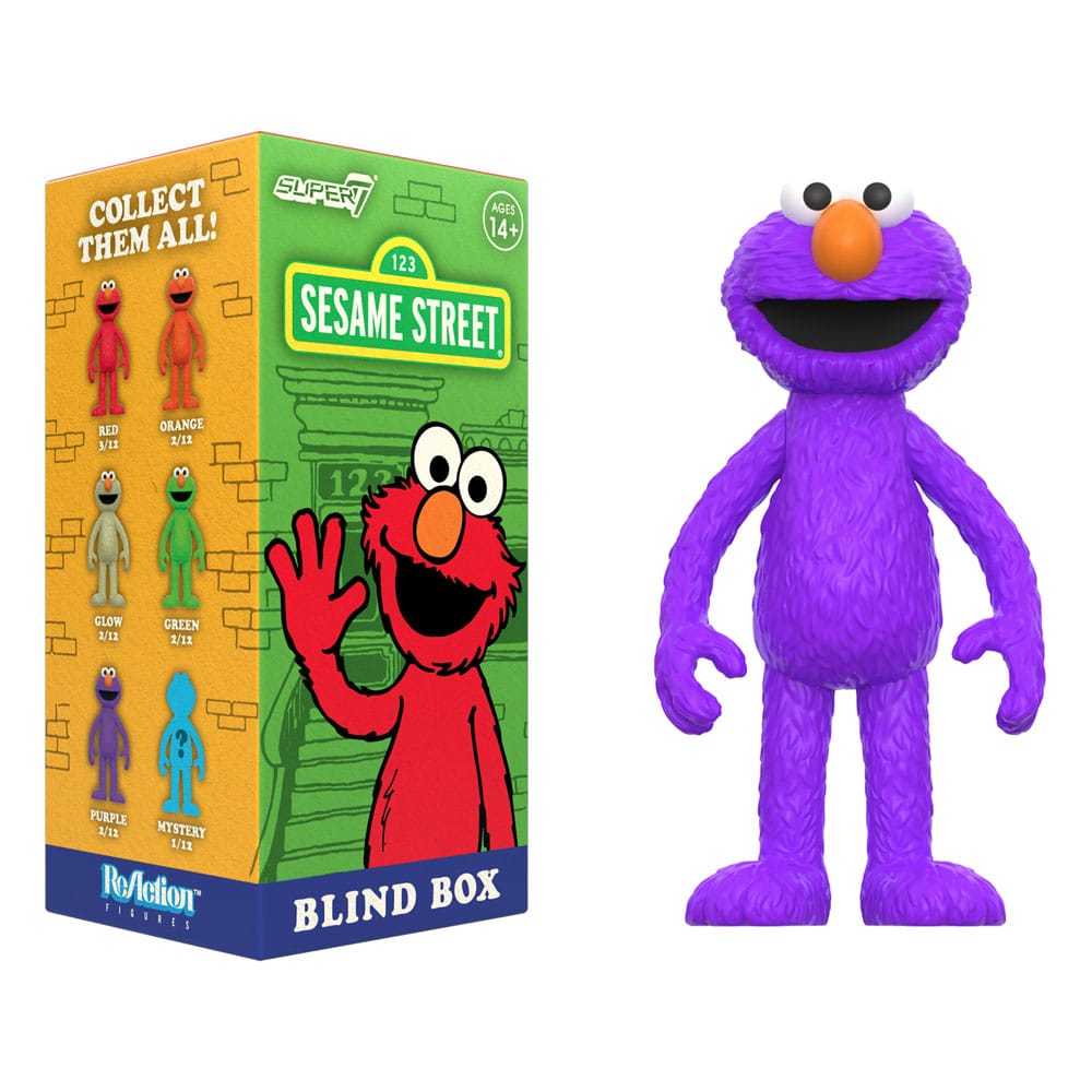 Super7 Sesamstraße Wave 04 Elmo ReAction Blind Box Display (12) Actionfiguren