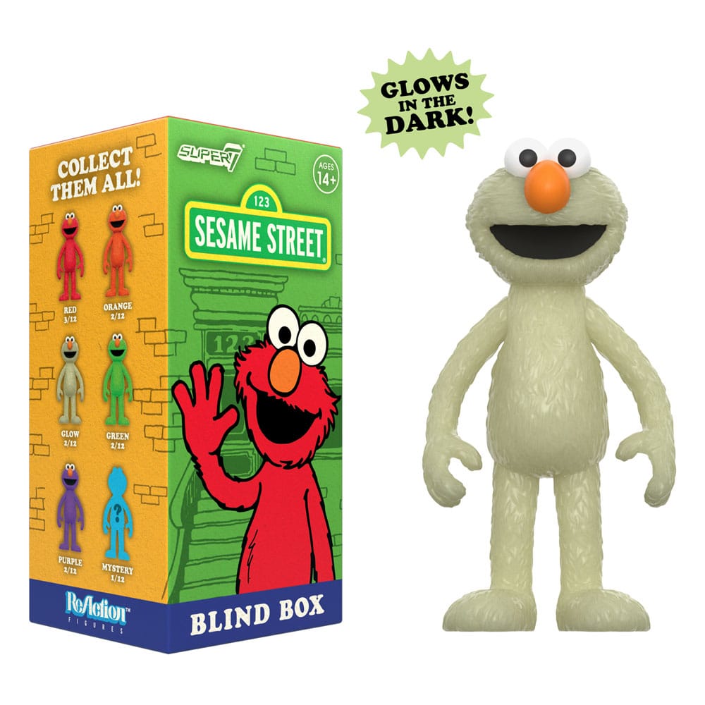 Super7 Sesamstraße Wave 04 Elmo ReAction Blind Box Display (12) Actionfiguren