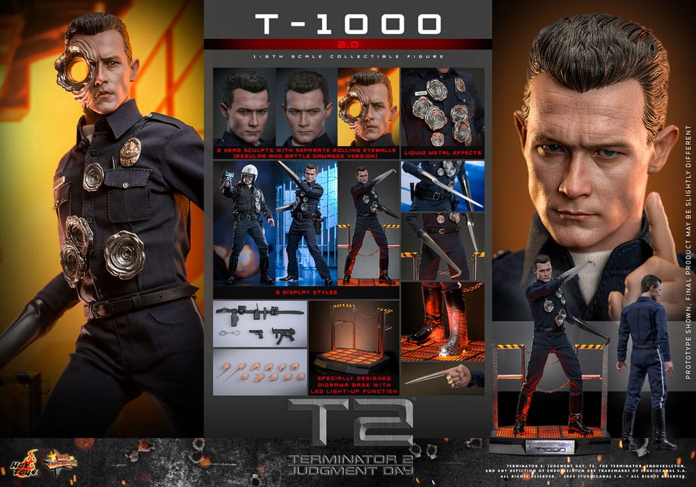 Terminator 2 - T-1000 (2.0) Movie Masterpiece 31 cm 1/6 Actionfigur Hot Toys