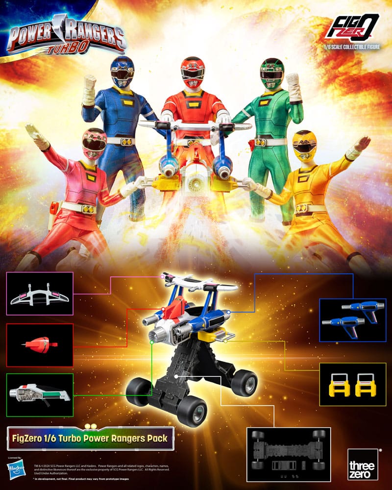ThreeZero Power Rangers Turbo Power Rangers 5er Pack FigZero 1/6 Actionfiguren