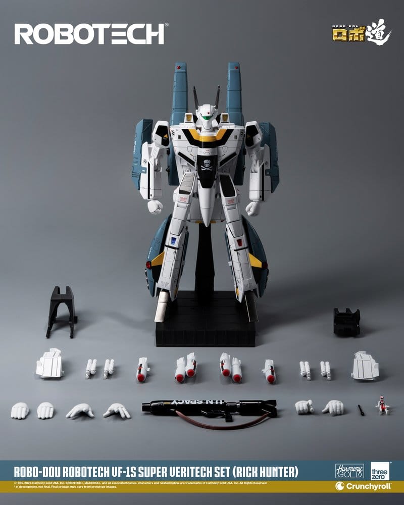 ThreeZero Robotech Robo-Dou Rick Hunter VF-1S Super Veritech Set Actionfigur