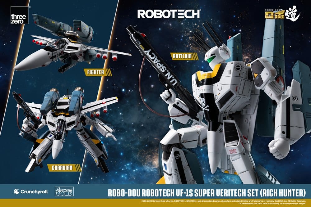 ThreeZero Robotech Robo-Dou Rick Hunter VF-1S Super Veritech Set Actionfigur