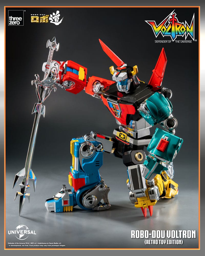ThreeZero Voltron Defender of the Universe Robo-Dou Actionfigur Voltron Retro Toy Edition