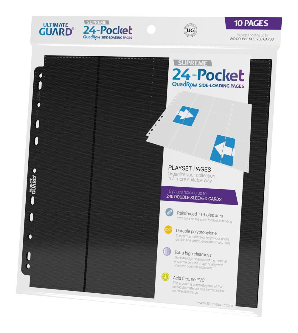 Ultimate Guard Ultimate Guard 24-Pocket QuadRow Pages Side-Loading (10) - Black