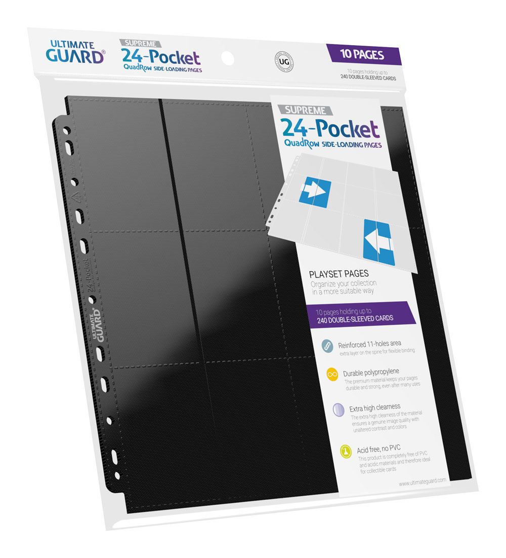 Ultimate Guard Ultimate Guard 24-Pocket QuadRow Pages Side-Loading (10) - Black