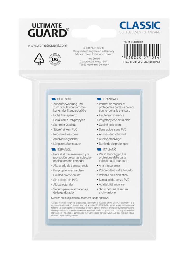 Ultimate Guard Ultimate Guard Classic Sleeves Standard Size (100)