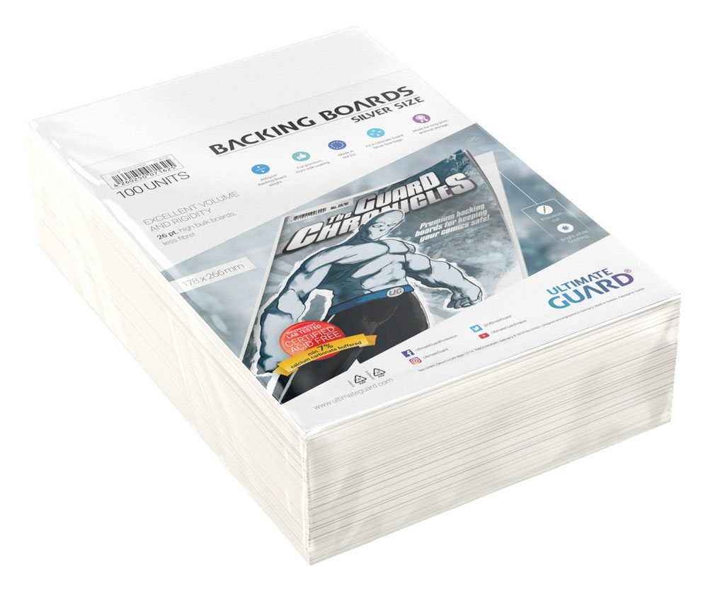 Ultimate Guard Ultimate Guard Comic Backing Boards (100) - Silver Size