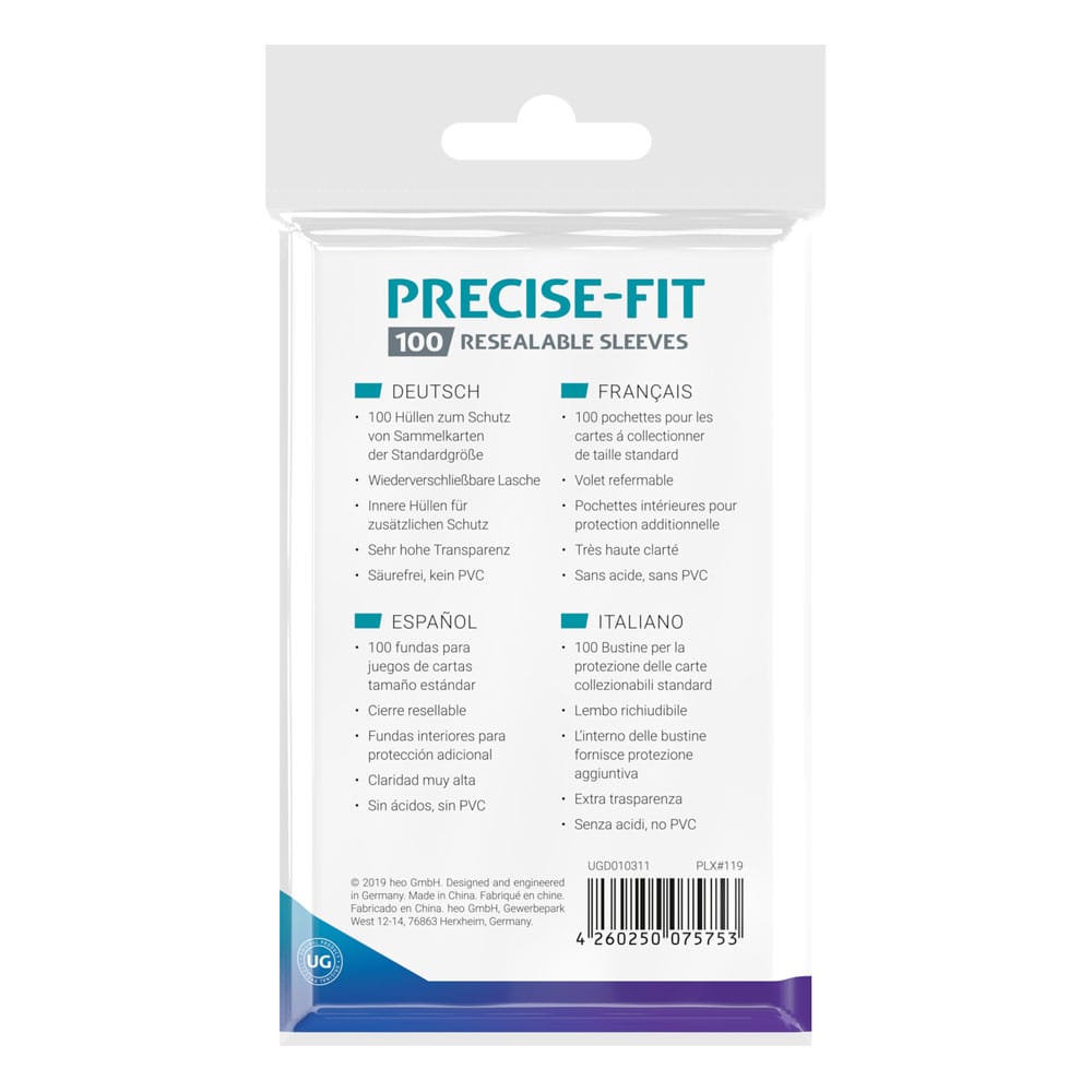 Ultimate Guard Ultimate Guard Precise-Fit Sleeves Standard Size (100) - Resealable