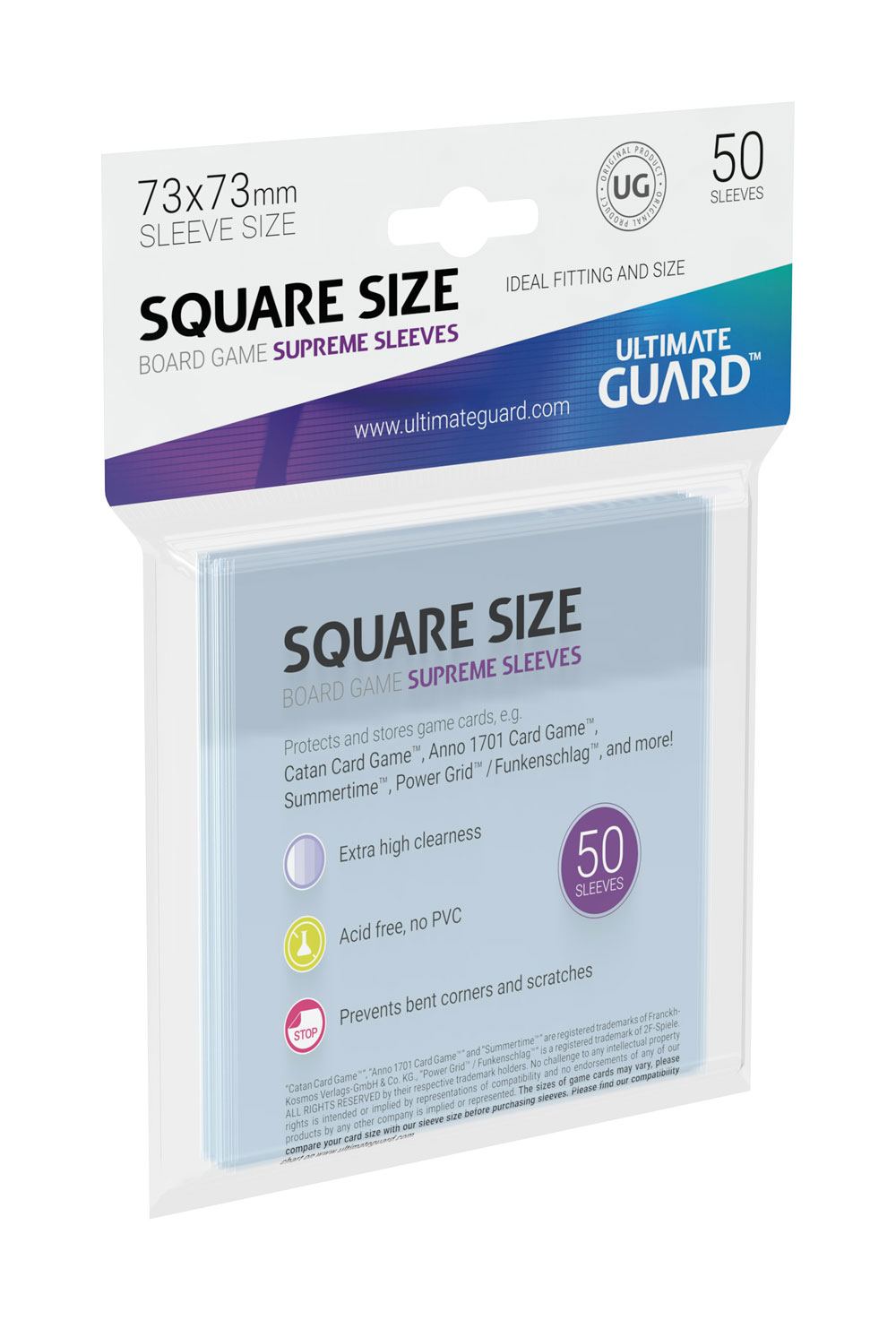 Ultimate Guard Ultimate Guard Supreme Sleeves für Brettspielkarten Quadratisch (50)