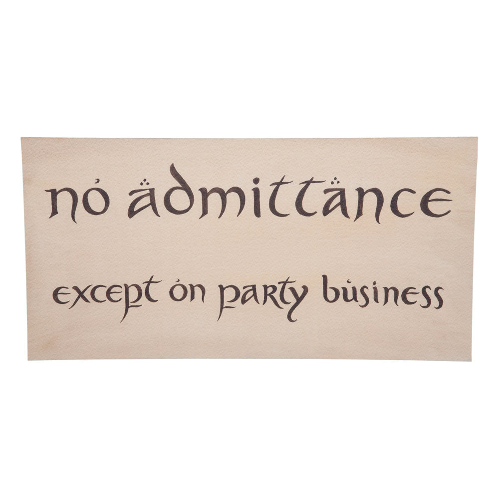 Weta Workshop Der Hobbit Replik Schild No Admittance