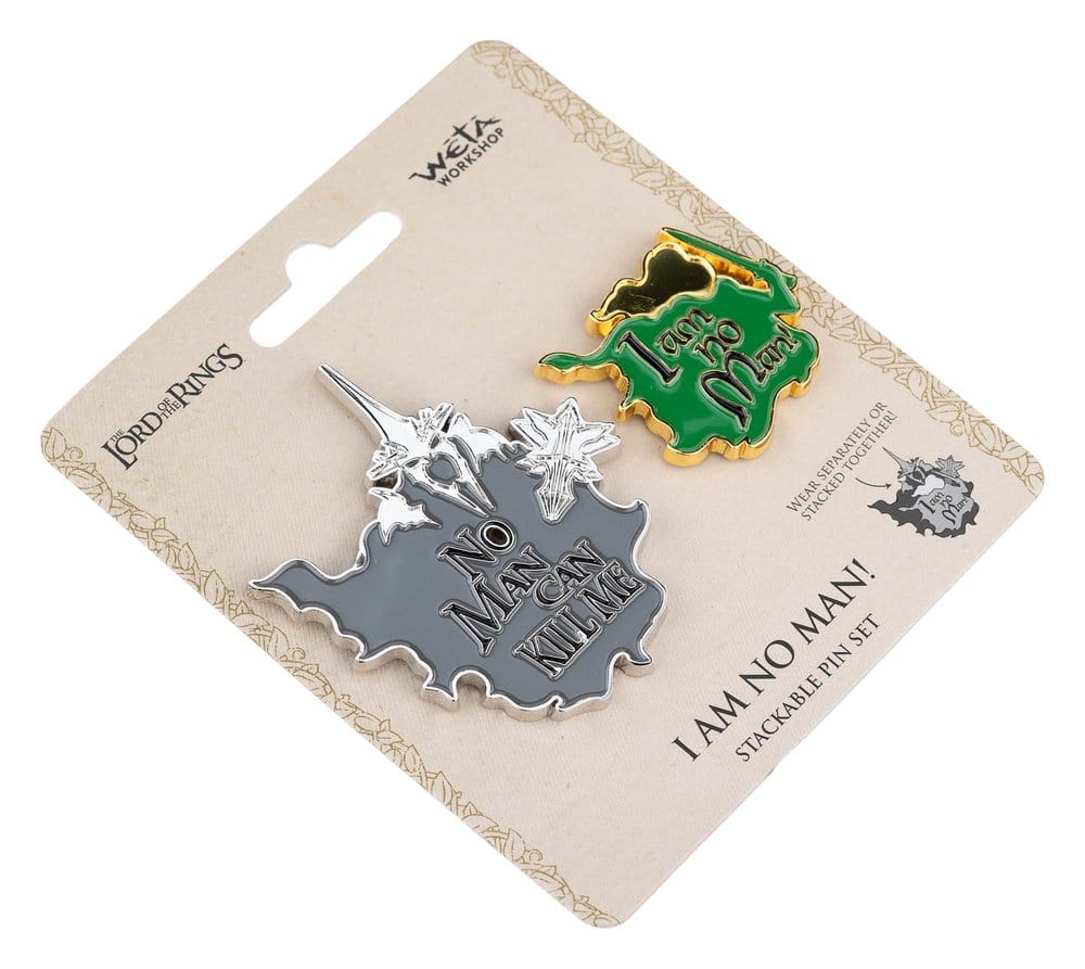 Weta Workshop Herr der Ringe Ansteck-Pin Doppelpack No Man can Kill Me & I Am No Man! 7 cm