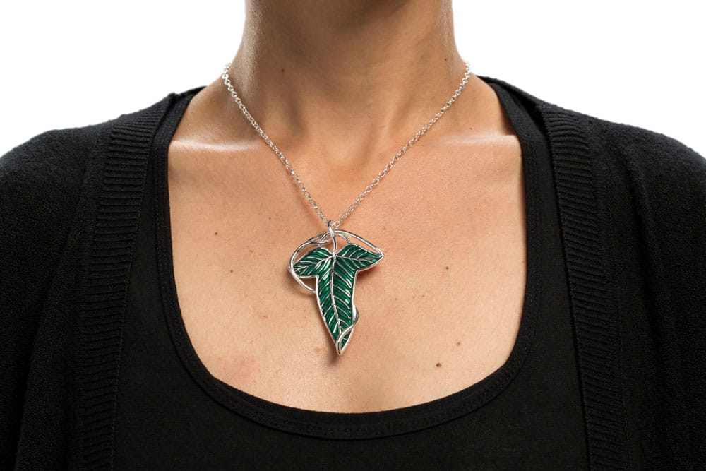 Weta Workshop Herr der Ringe Elbische Blattbrosche Replik 1/1 Brosche & Kette Sterling Silber