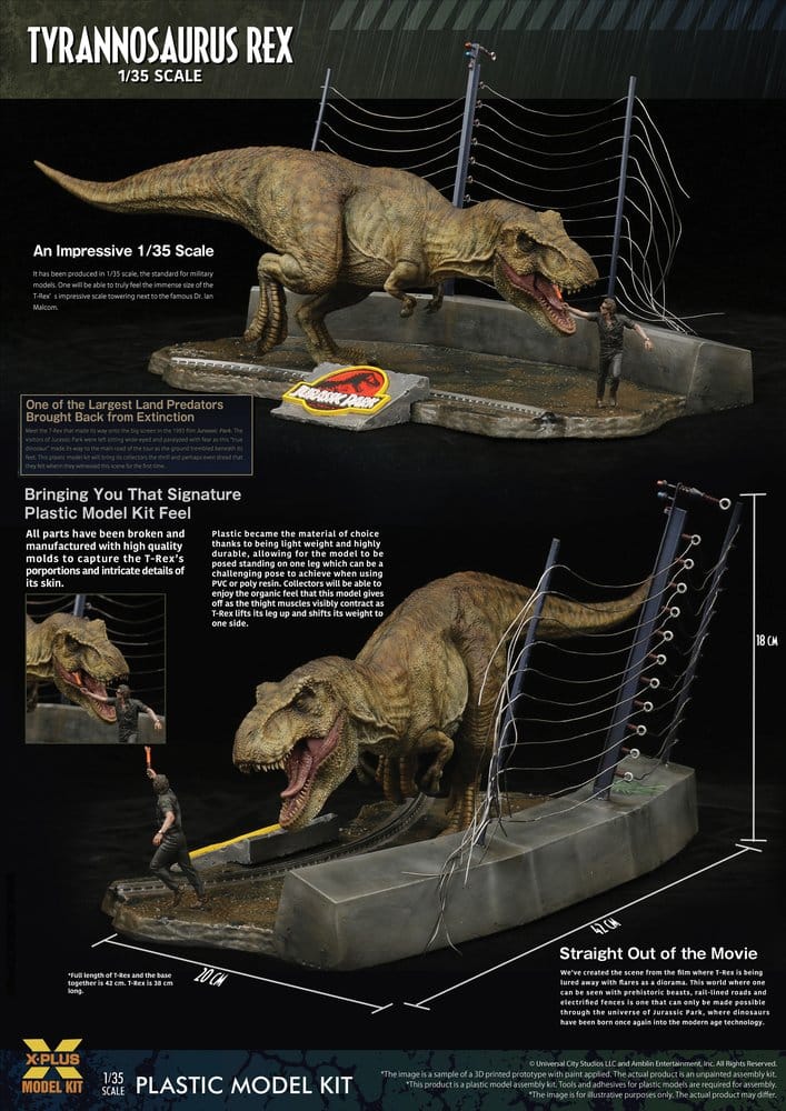 X-Plus Jurassic Park Tyrannosaurus Rex 1/35 Plastic Model Kit