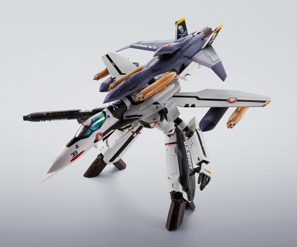 Macross Hi-Metal R VF-0S Phoenix (Roy Focker Use) & QF-2200D-B Ghost Set Actionfigur