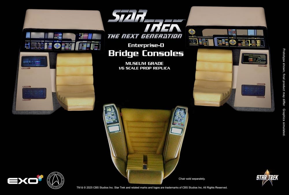 Star Trek The Next Generation Enterprise-D Bridge Consoles Set 1/6 Replik