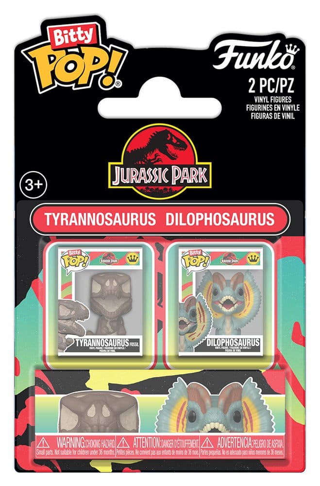 Jurassic Park 2er-Pack Tyrannosaurus Fossil & Dilophosaurus Bitty POP! Vinyl Figuren