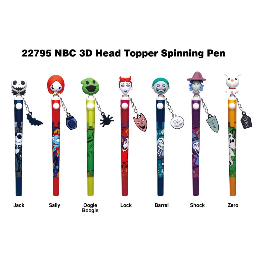 Nightmare before Christmas 3D Head Topper Spinning Pen Blind Box Display (16) Stifte