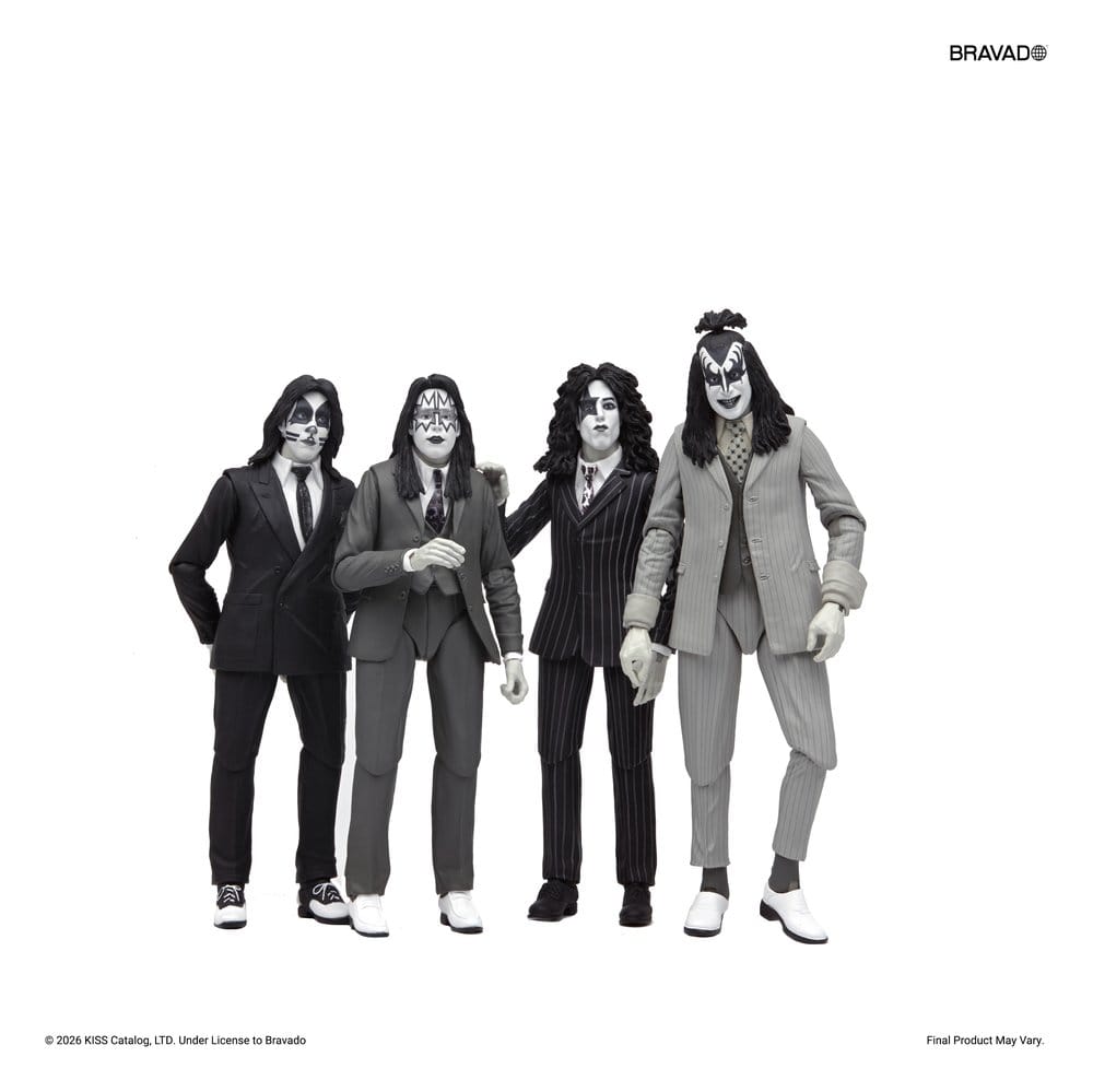 KISS Dressed to Kill Album Cover 4er-Pack Actionfiguren