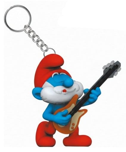 Die Schlümpfe Papa Schlumpf mit Gitarre Schlüsselanhänger