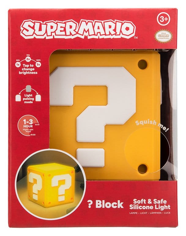 Super Mario Question Block SquishyGlo Silikon-Leuchte Rechargeable