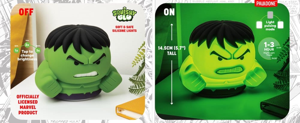 Marvel Universe SquishyGlo Hulk Rechargeable Silikon-Leuchte
