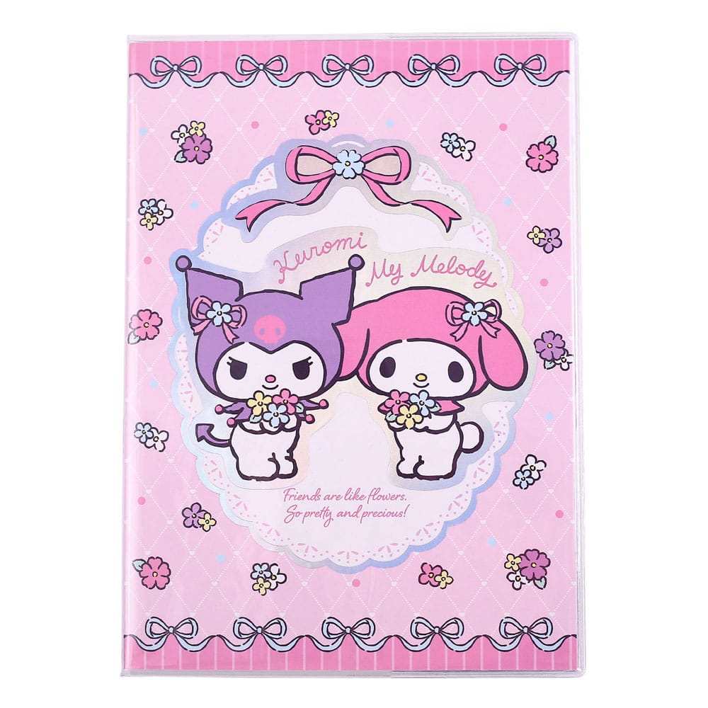 Sanrio Kuromi & My Melody Pastel Flower Holographic Checkered Notizbuch