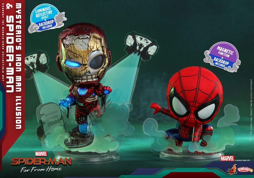 Spider-Man & Mysterio´s Iron Man Illusion Cosbaby Marvel Vinyl Figur