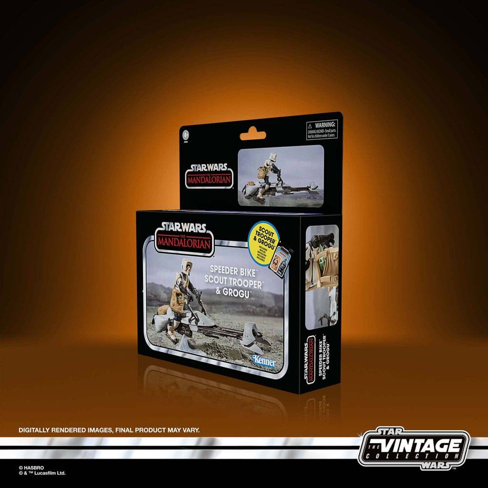 Star Wars - The Mandalorian Speeder Bike mit Scout Trooper & Grogu Vintage Collection Actionfigur