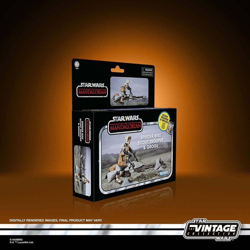 Star Wars - The Mandalorian Speeder Bike mit Scout Trooper & Grogu Vintage Collection Actionfigur