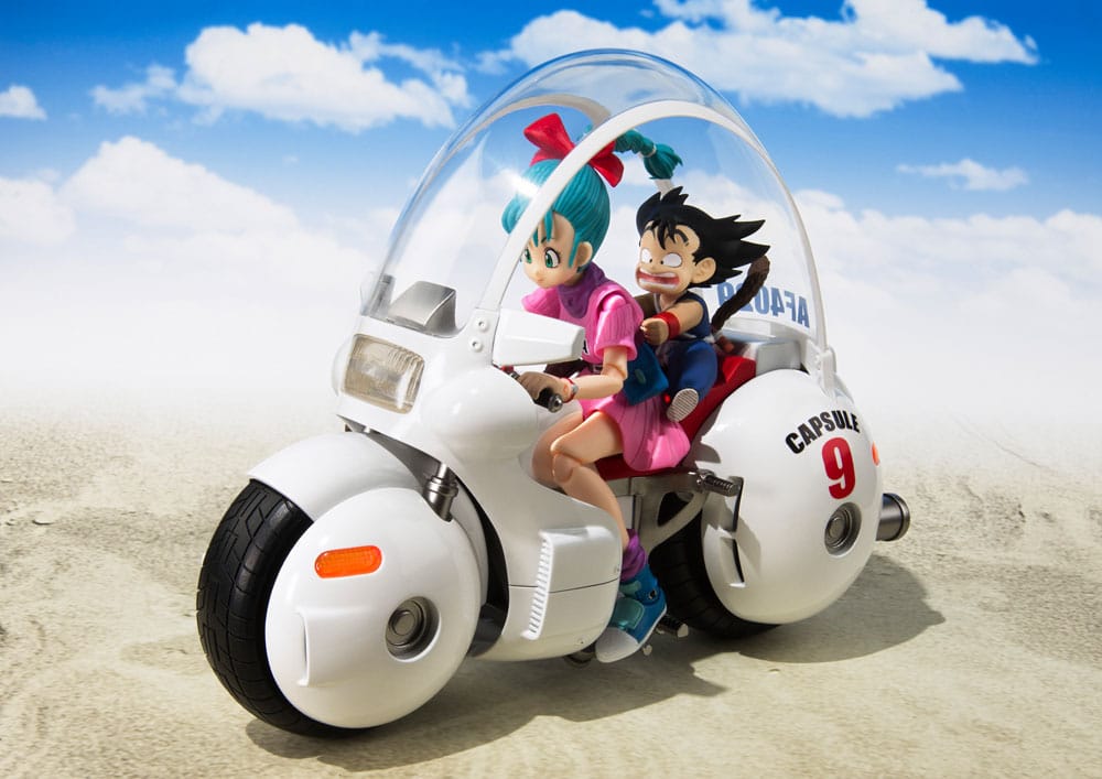 Bandai Tamashii Nations Dragon Ball S.H. Figuarts Bulma’s Motorcycle Hoipoi Capsule No. 9 Fahrzeug mit Figur