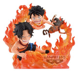 Banpresto One Piece Portgas D. Ace & Monkey D. Ruffy (Marineford) World Collectable Figure Log Stories Figur
