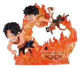 Banpresto One Piece Portgas D. Ace & Monkey D. Ruffy (Marineford) World Collectable Figure Log Stories Figur