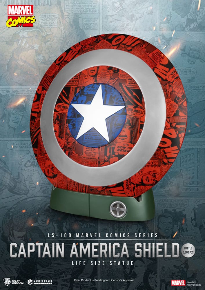 Beast Kingdom Toys Marvel Comics Captain America Schild Life Size Statue
