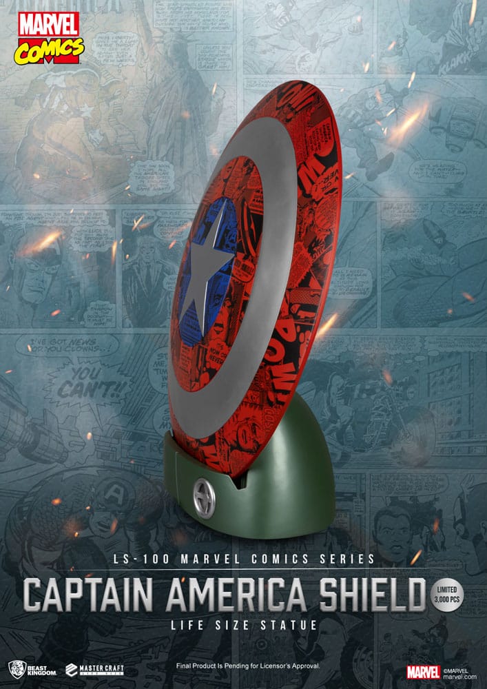 Beast Kingdom Toys Marvel Comics Captain America Schild Life Size Statue