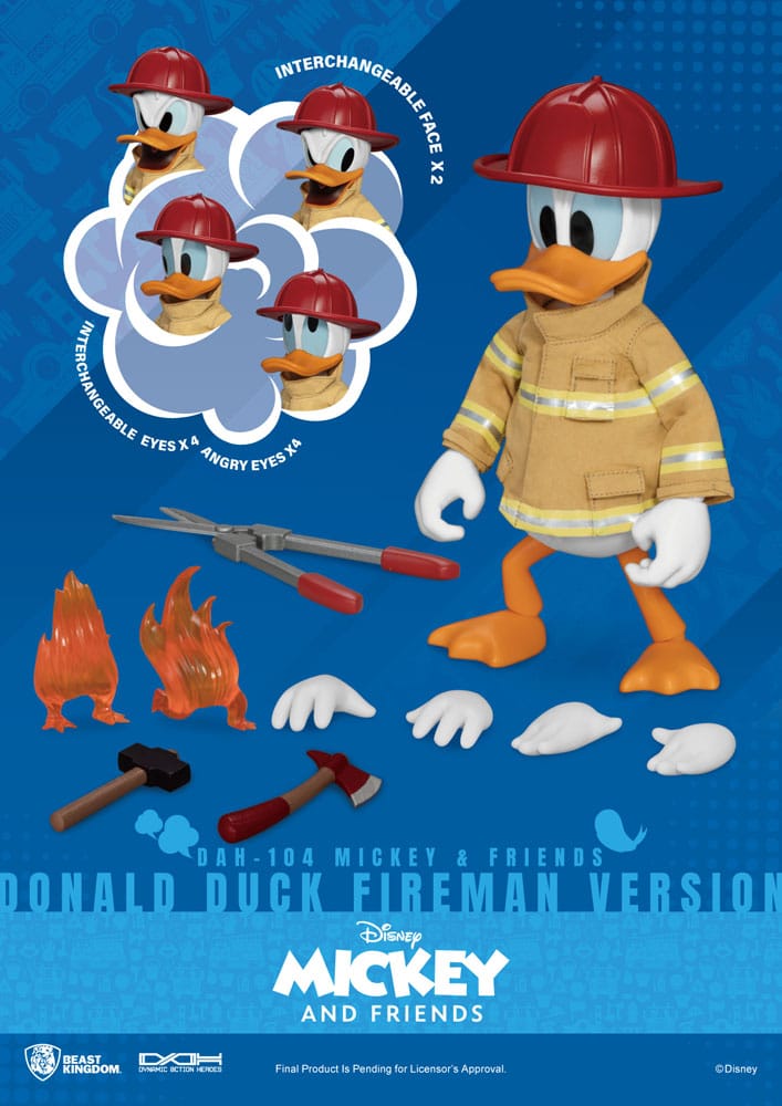 Beast Kingdom Toys Mickey & Friends Donald Duck Fireman Ver. Dynamic 8ction Heroes 1/9 Actionfigur
