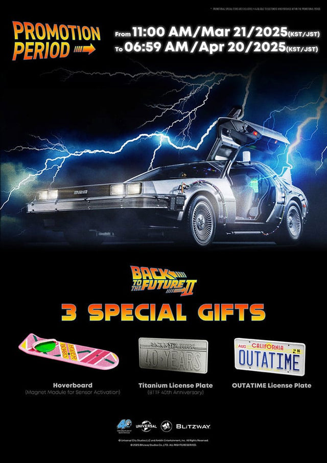 Blitzway Zurück in die Zukunft II DeLorean Zeitmaschine Time Machine Premium UMS 1/6 Fahrzeug