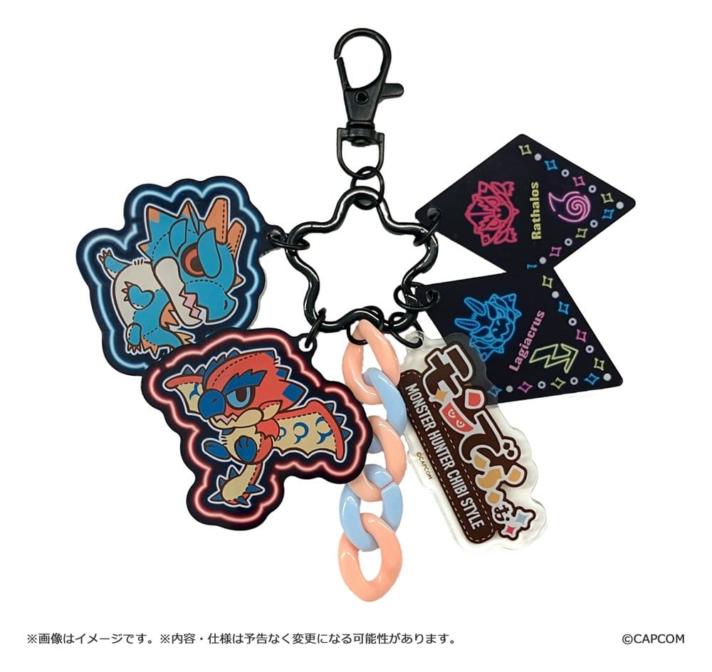 Capcom Monster Hunter Rathalos & Lagiacrus Chibi Style Acryl Schlüsselanhänger Multi Charm