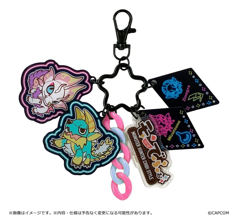 Capcom Monster Hunter Zinogre & Mizutsune Chibi Style Multi Charm Acryl-Schlüsselanhänger