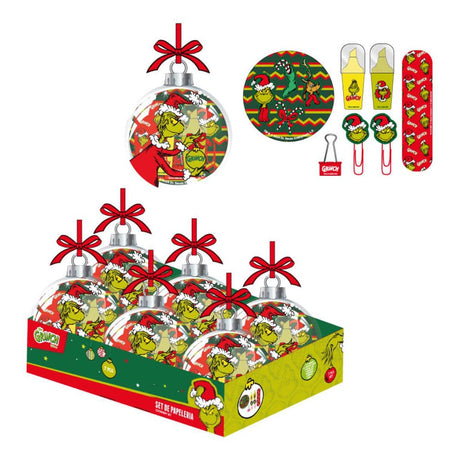 Cerdá Der Grinch Christbaumschmuck mit Schreibset 5-teilig