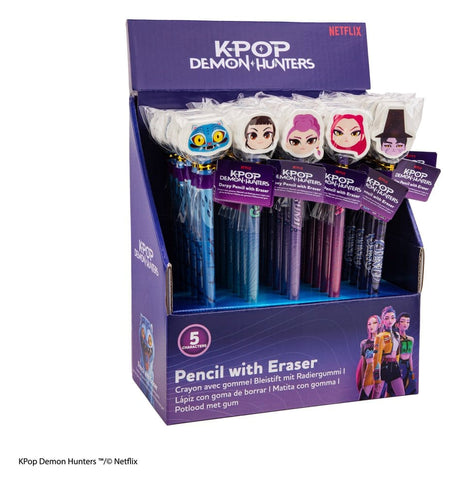 Cinereplicas KPop Demon Hunters Serie 1 Bleistift & Radiergummi Display (30)