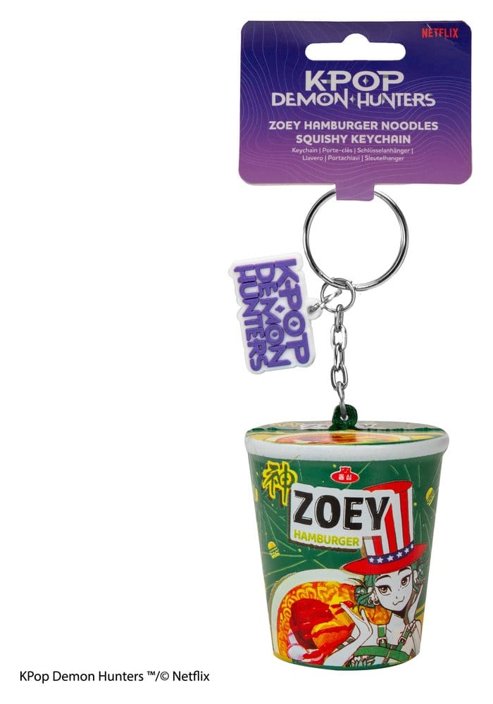 Cinereplicas KPop Demon Hunters Zoey Hamburger Noodles Squishy Schlüsselanhänger