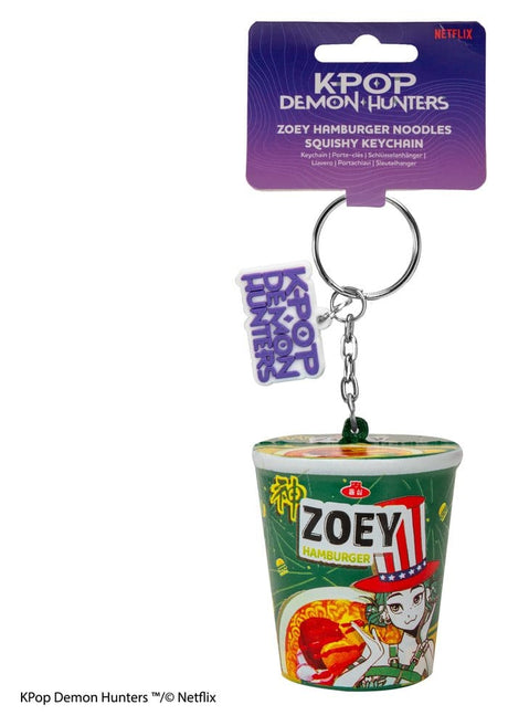 Cinereplicas KPop Demon Hunters Zoey Hamburger Noodles Squishy Schlüsselanhänger