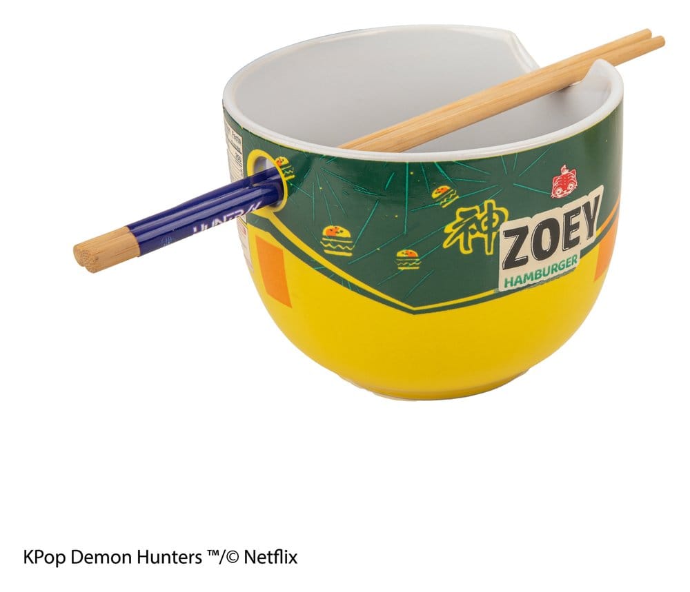 Cinereplicas KPop Demon Hunters Zoey Hamburger Ramen-Schüssel mit Stäbchen