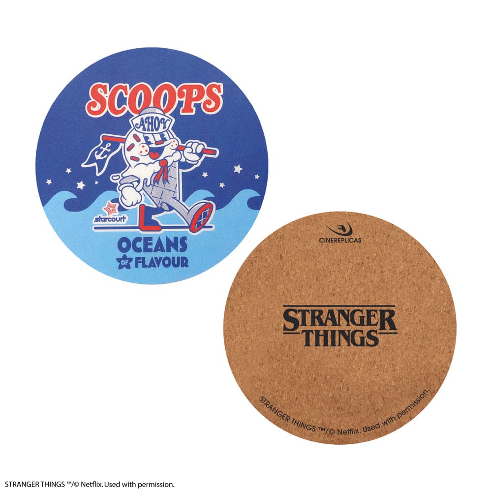 Cinereplicas Stranger Things Scoops Ahoy Untersetzer 4er-Pack